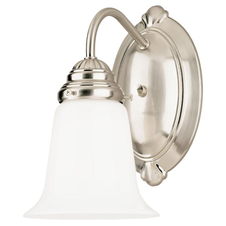 Westinghouse Westinghouse 1-Light Brushed Nickel White Wall Sconce 66496